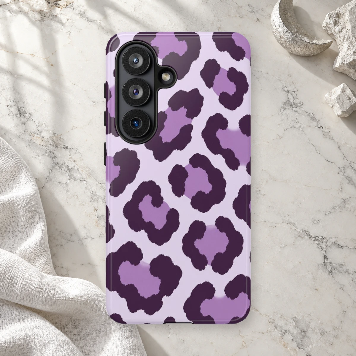 Lavender Leopard phone case print