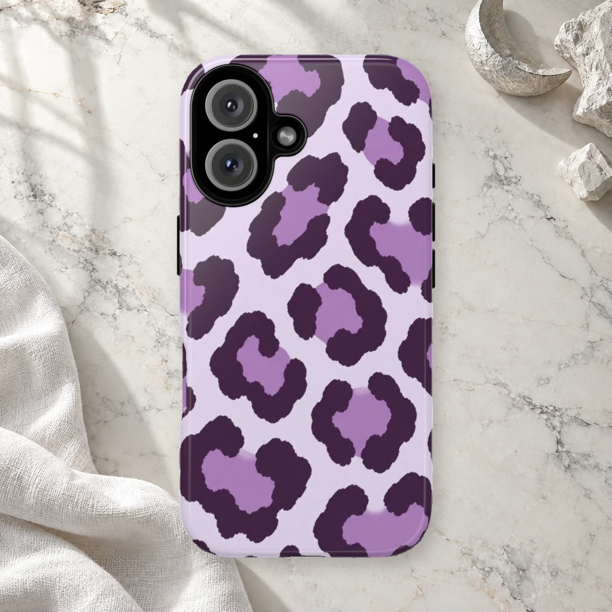 Lavender Leopard phone case print