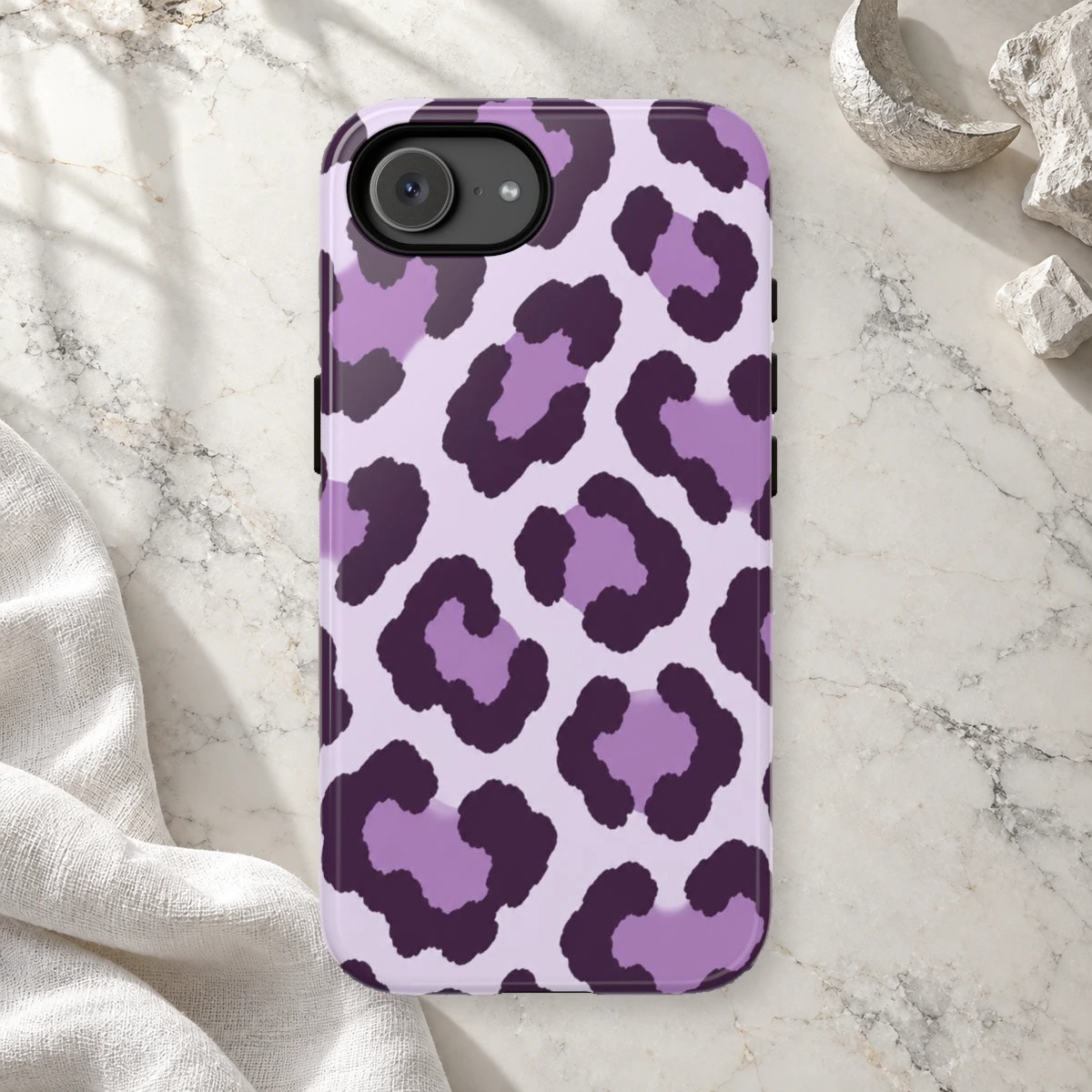 Lavender Leopard phone case print