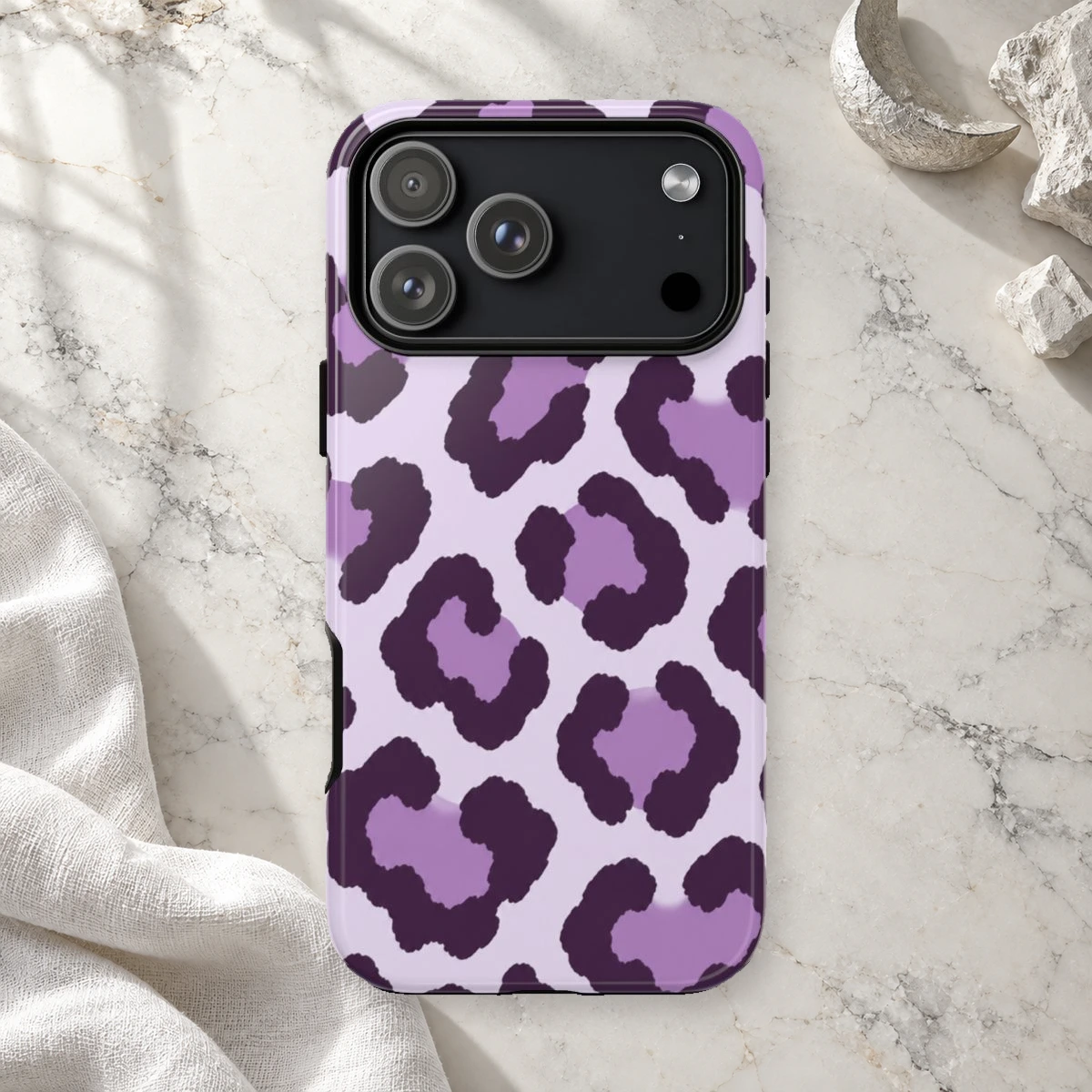 Lavender Leopard phone case print