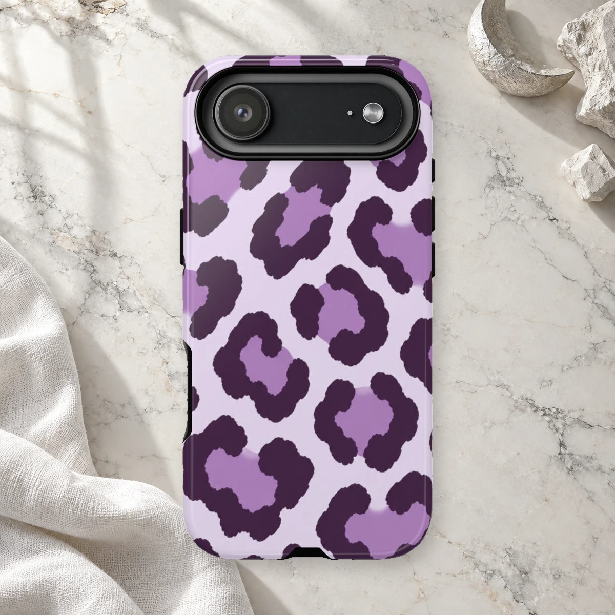 Lavender Leopard phone case print