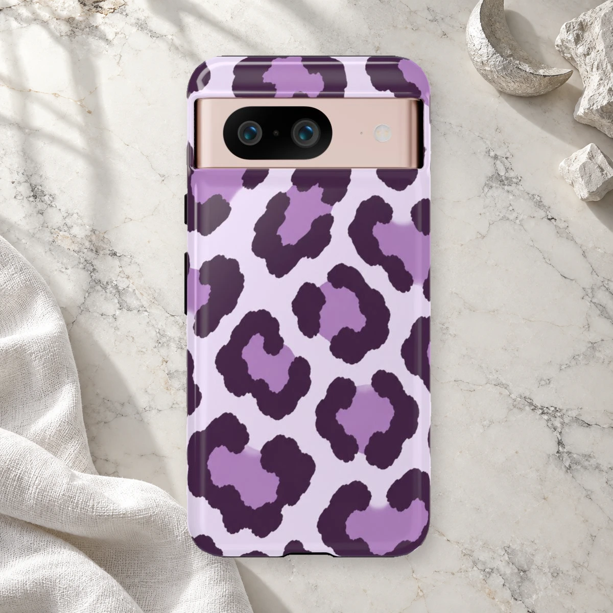 Lavender Leopard phone case print