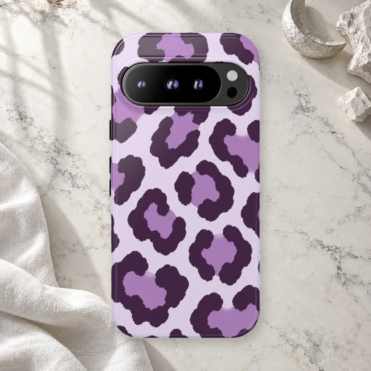Lavender Leopard phone case print