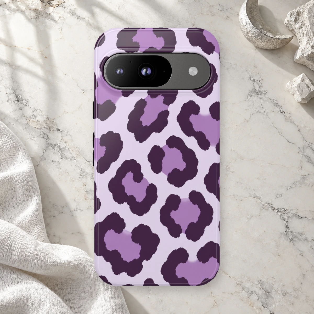 Lavender Leopard phone case print