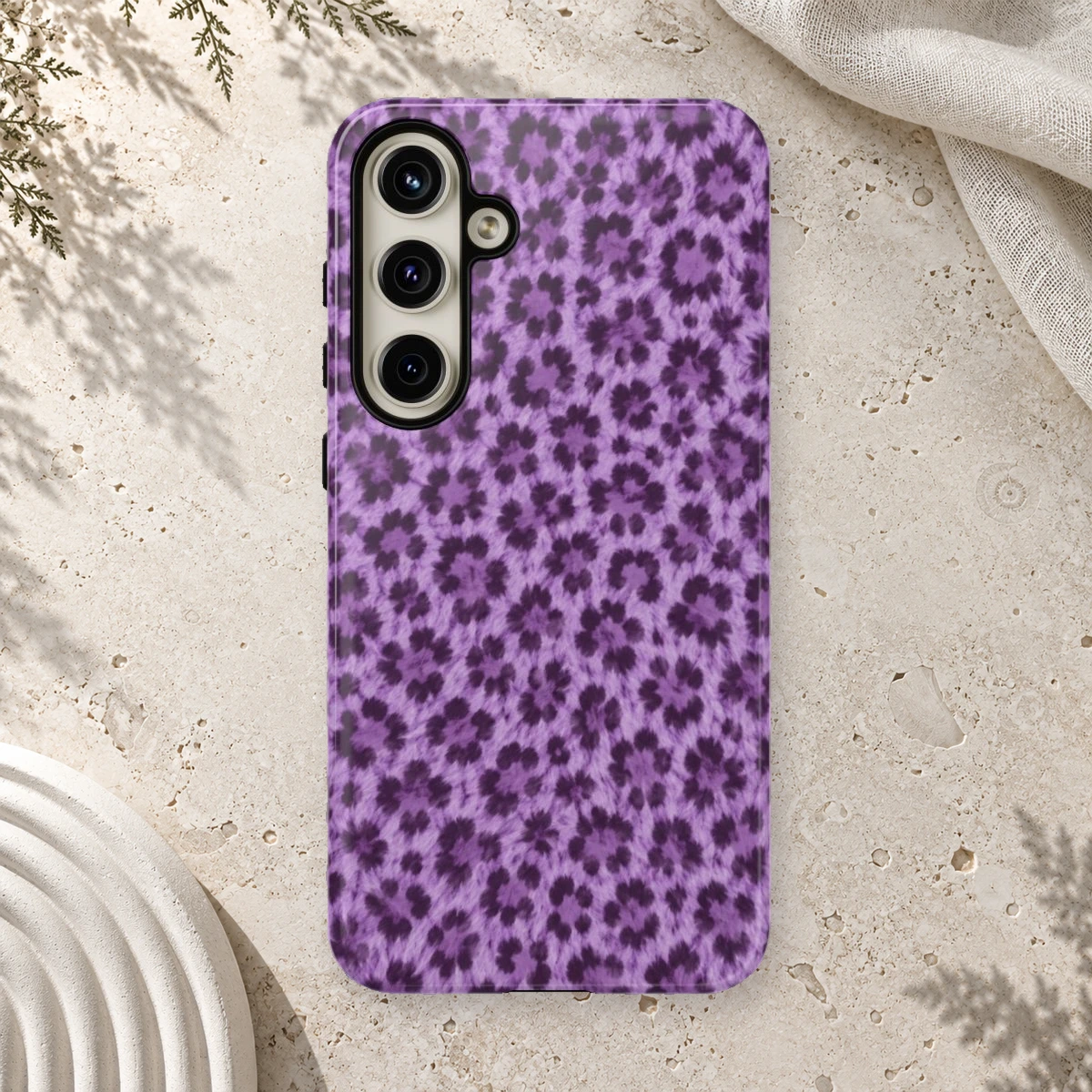 Lavender Leopard phone case print