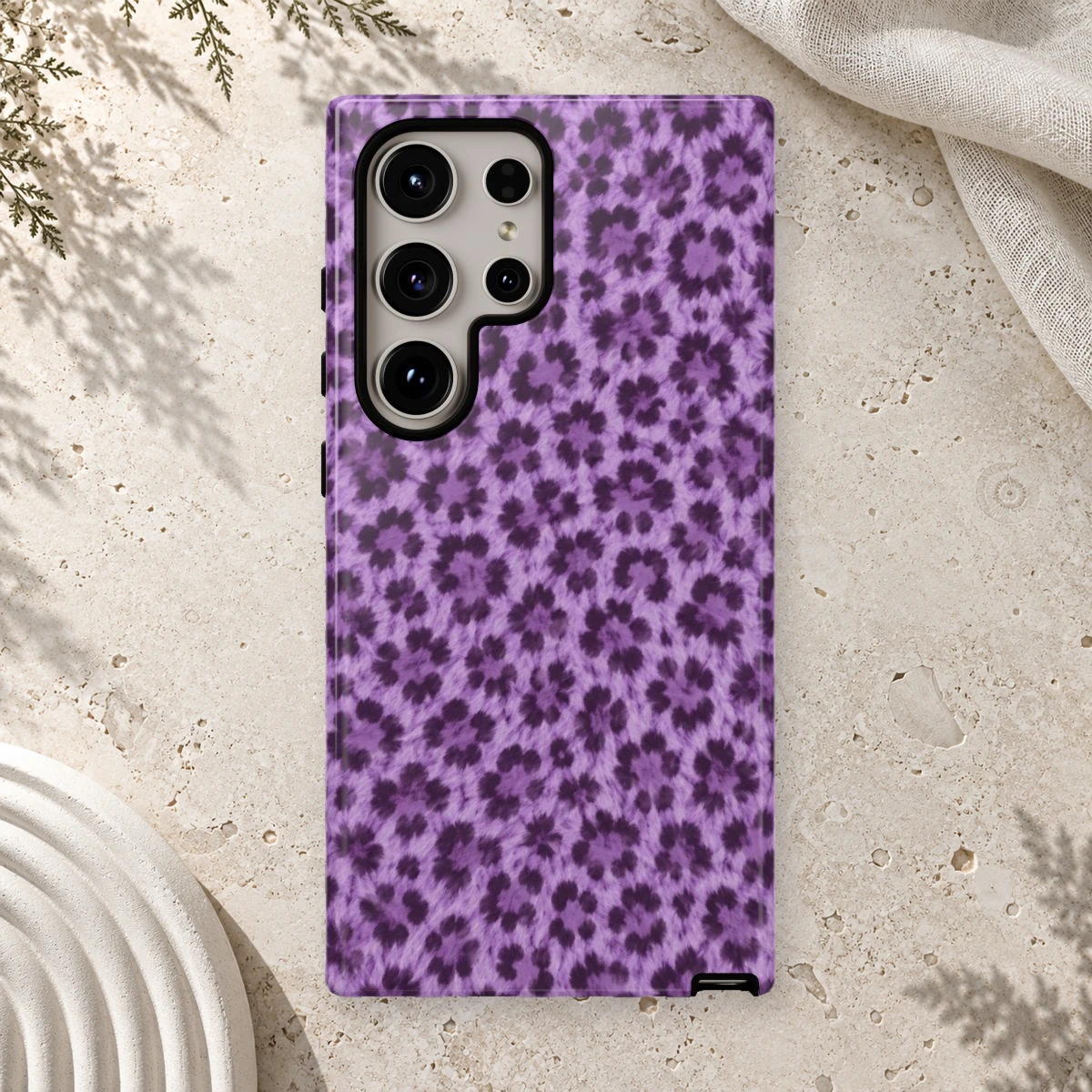 Lavender Leopard phone case print