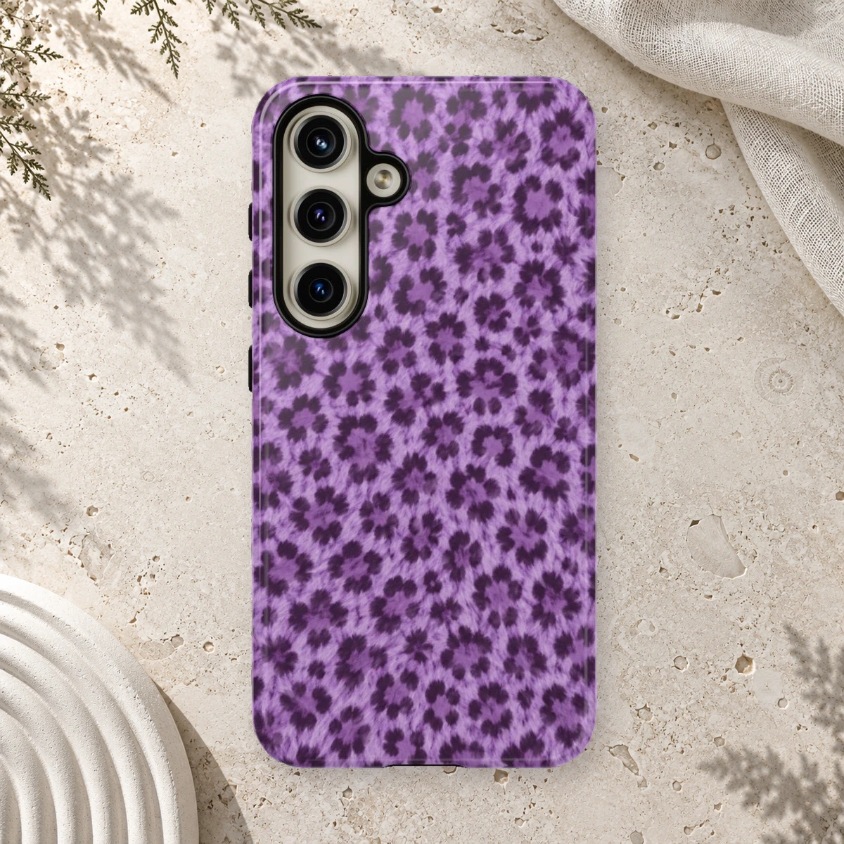 Lavender Leopard phone case print