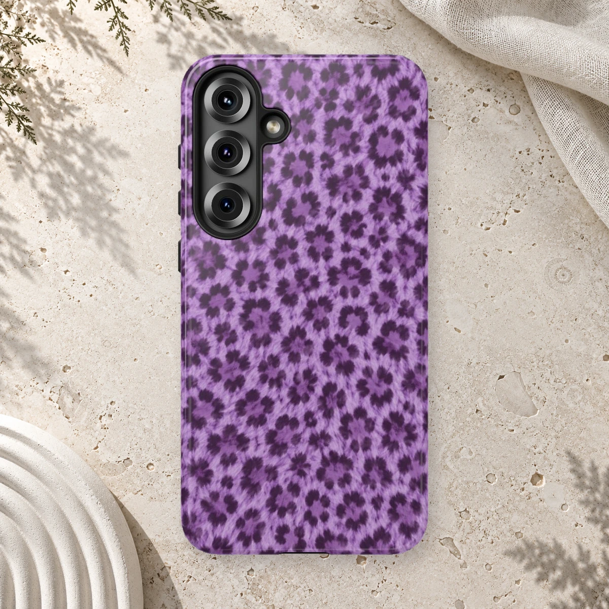 Lavender Leopard phone case print