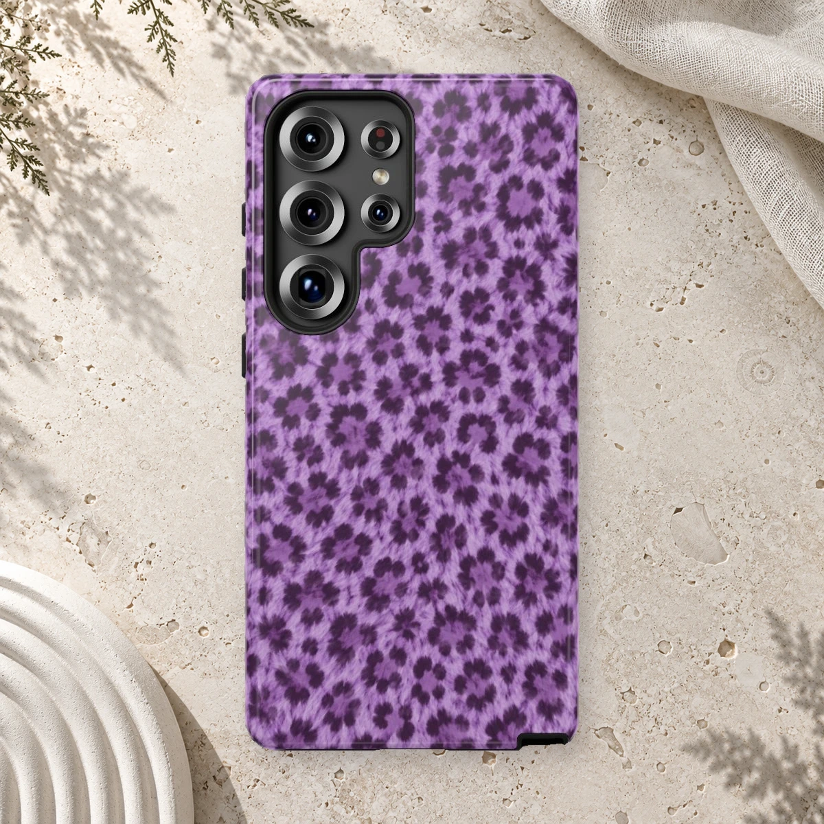 Lavender Leopard phone case print