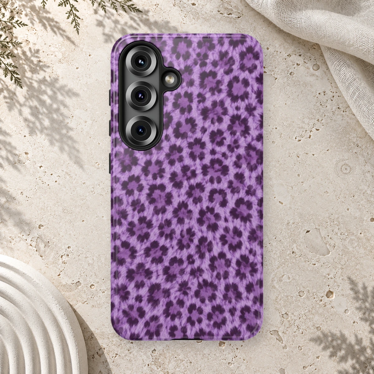 Lavender Leopard phone case print
