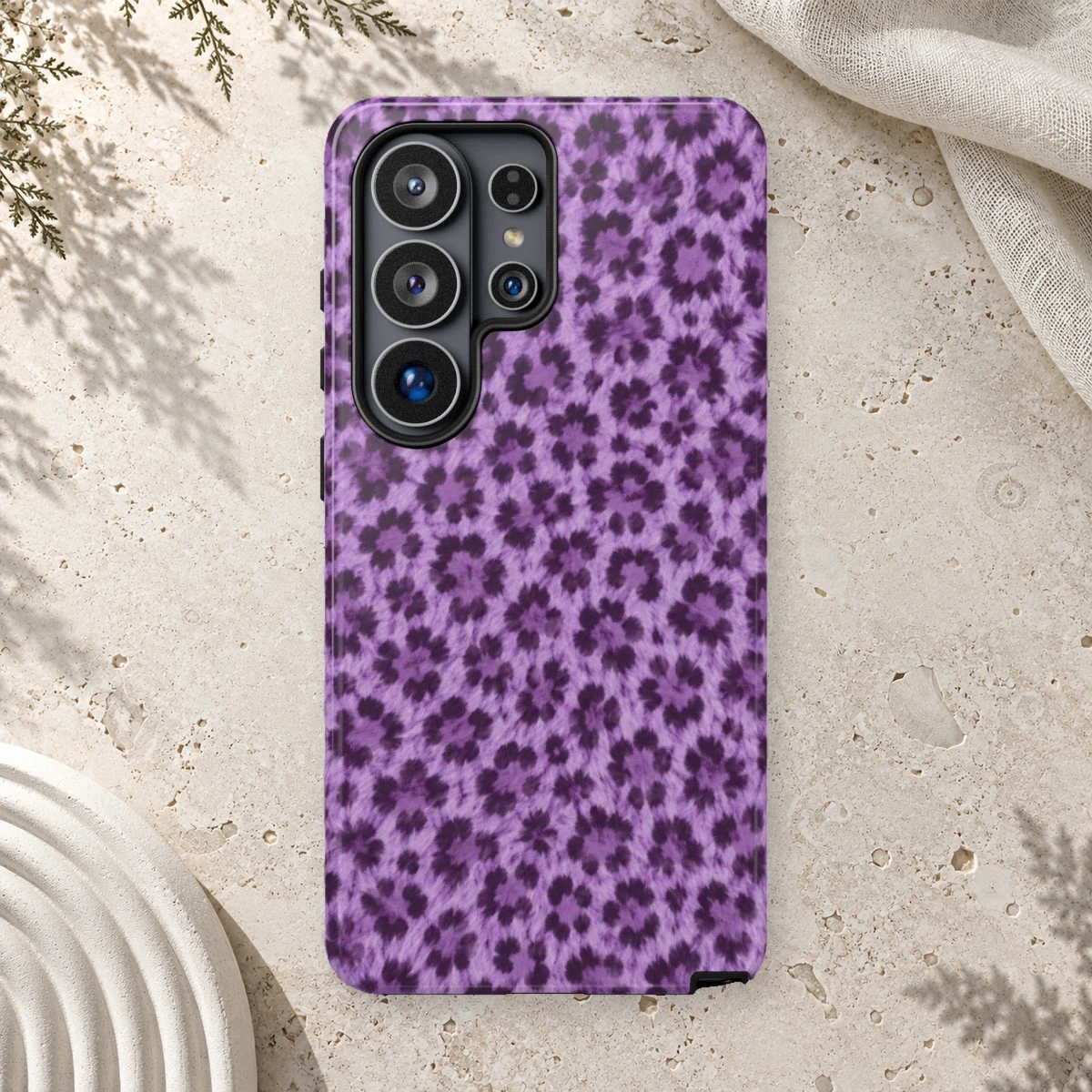 Lavender Leopard phone case print