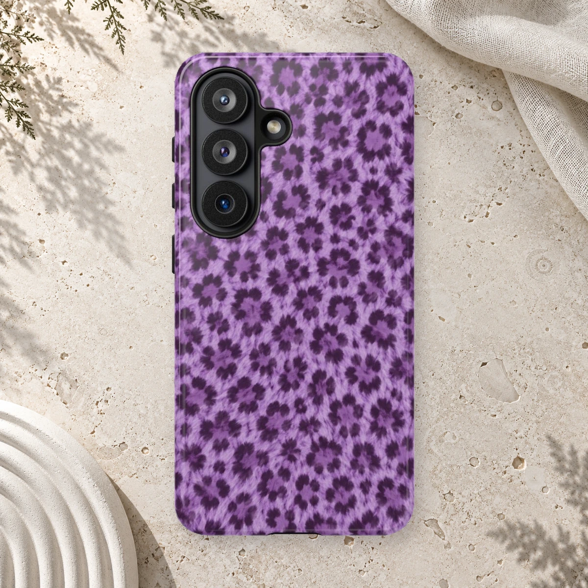 Lavender Leopard phone case print