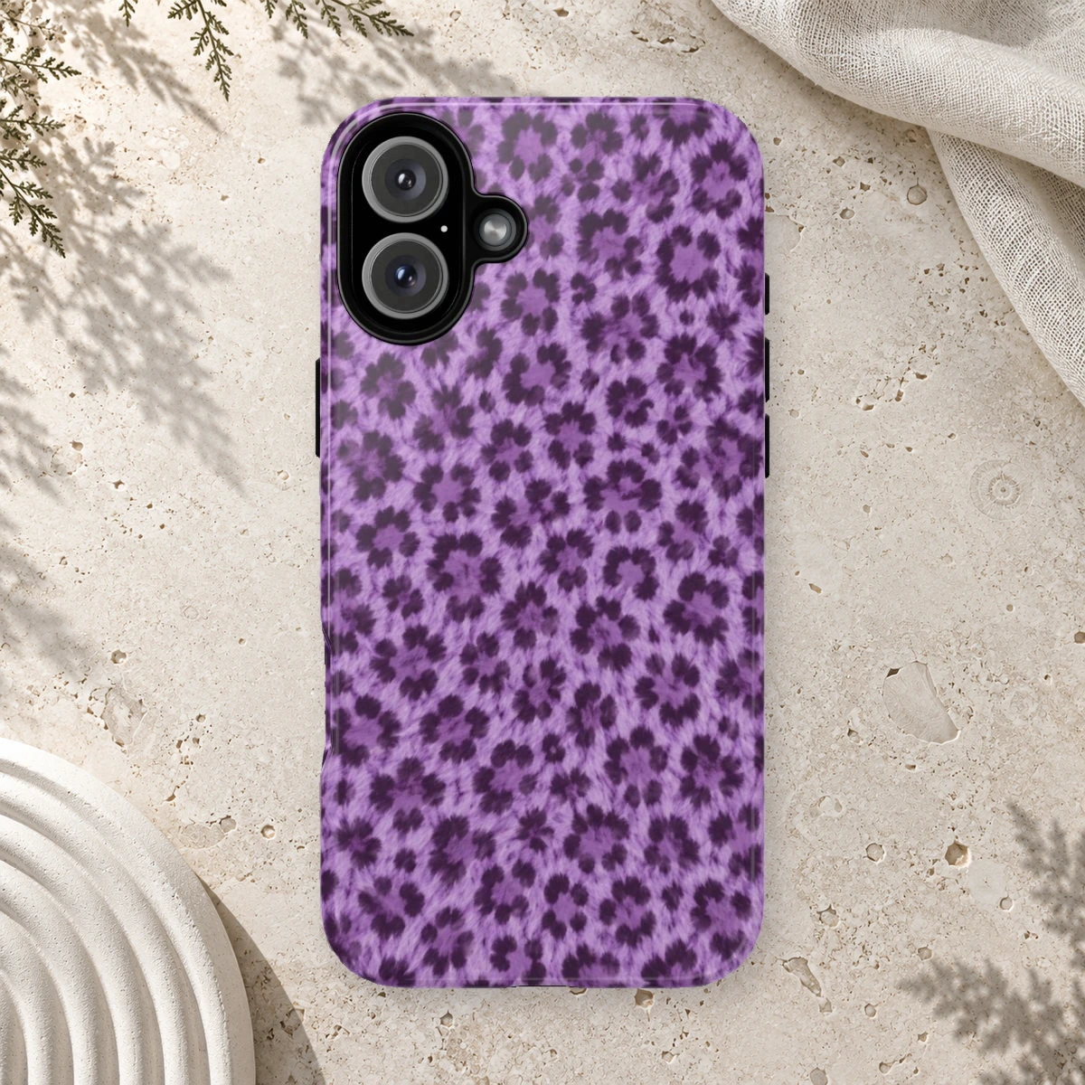 Lavender Leopard phone case print