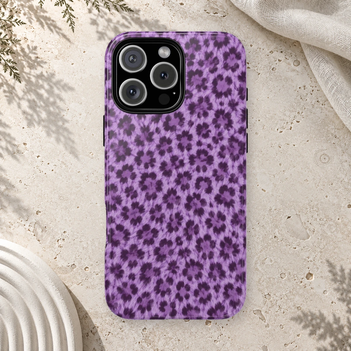 Lavender Leopard phone case print