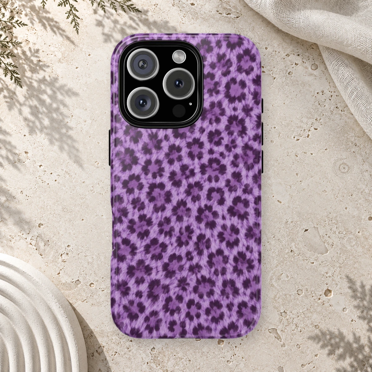 Lavender Leopard phone case print