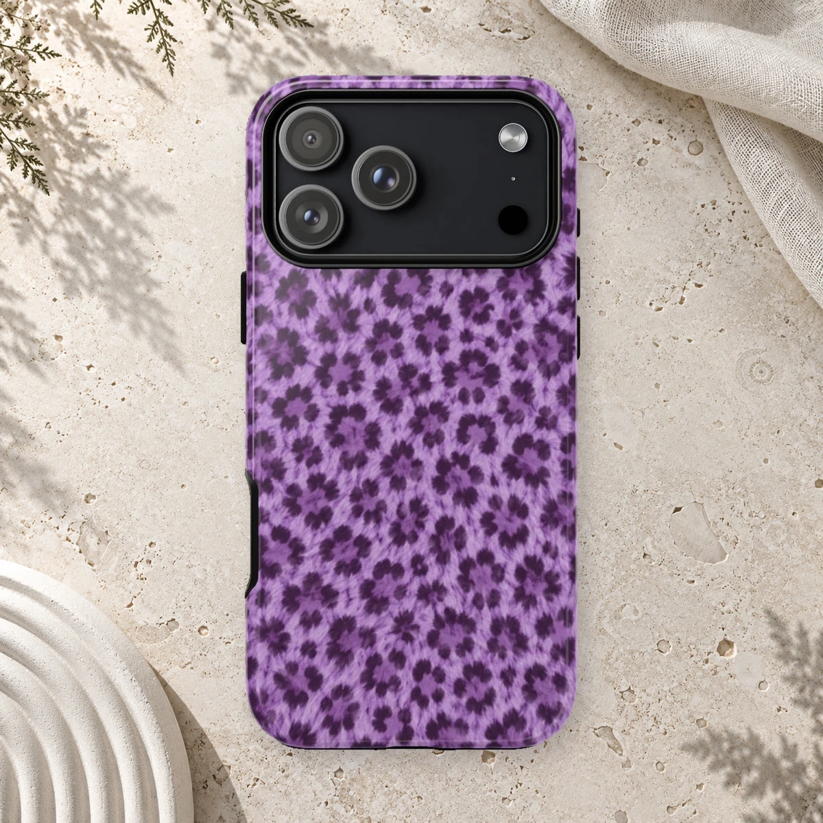 Lavender Leopard phone case print
