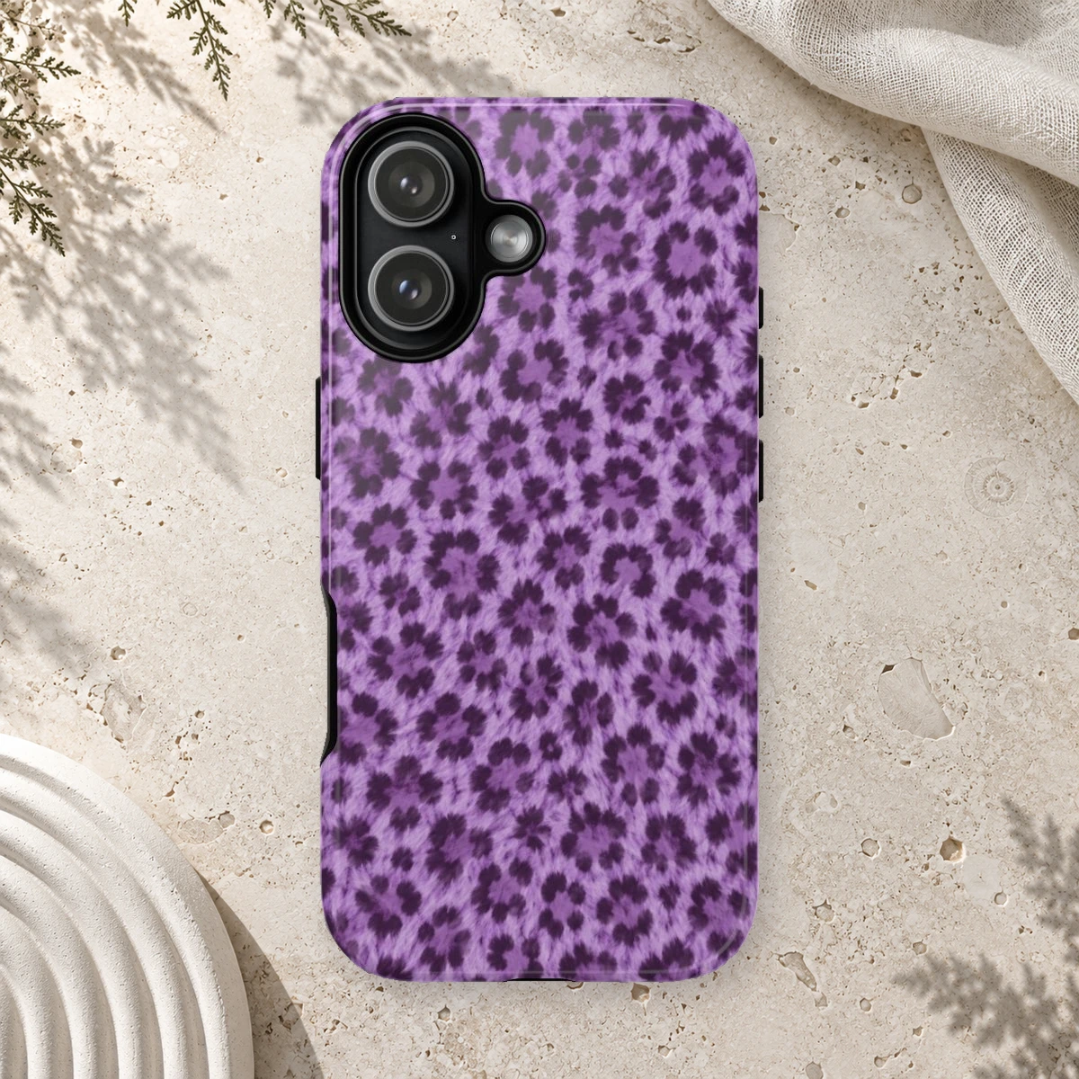 Lavender Leopard phone case print