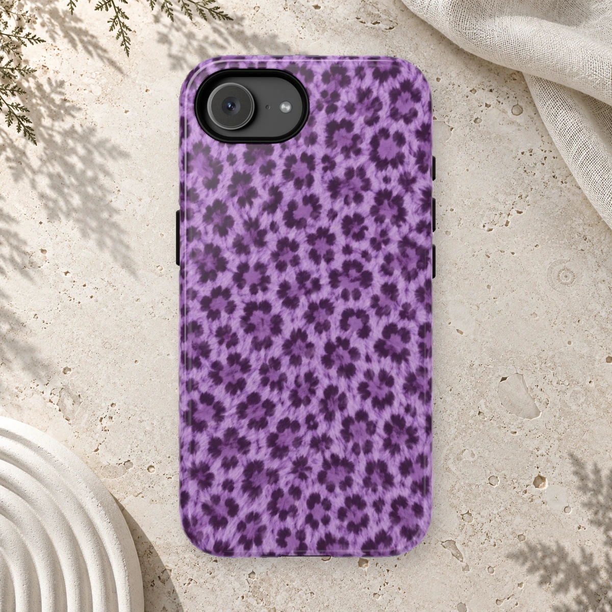 Lavender Leopard phone case print