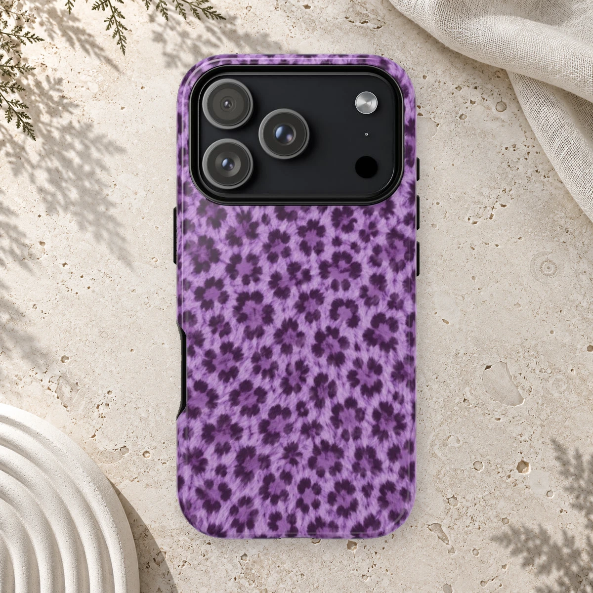 Lavender Leopard phone case print