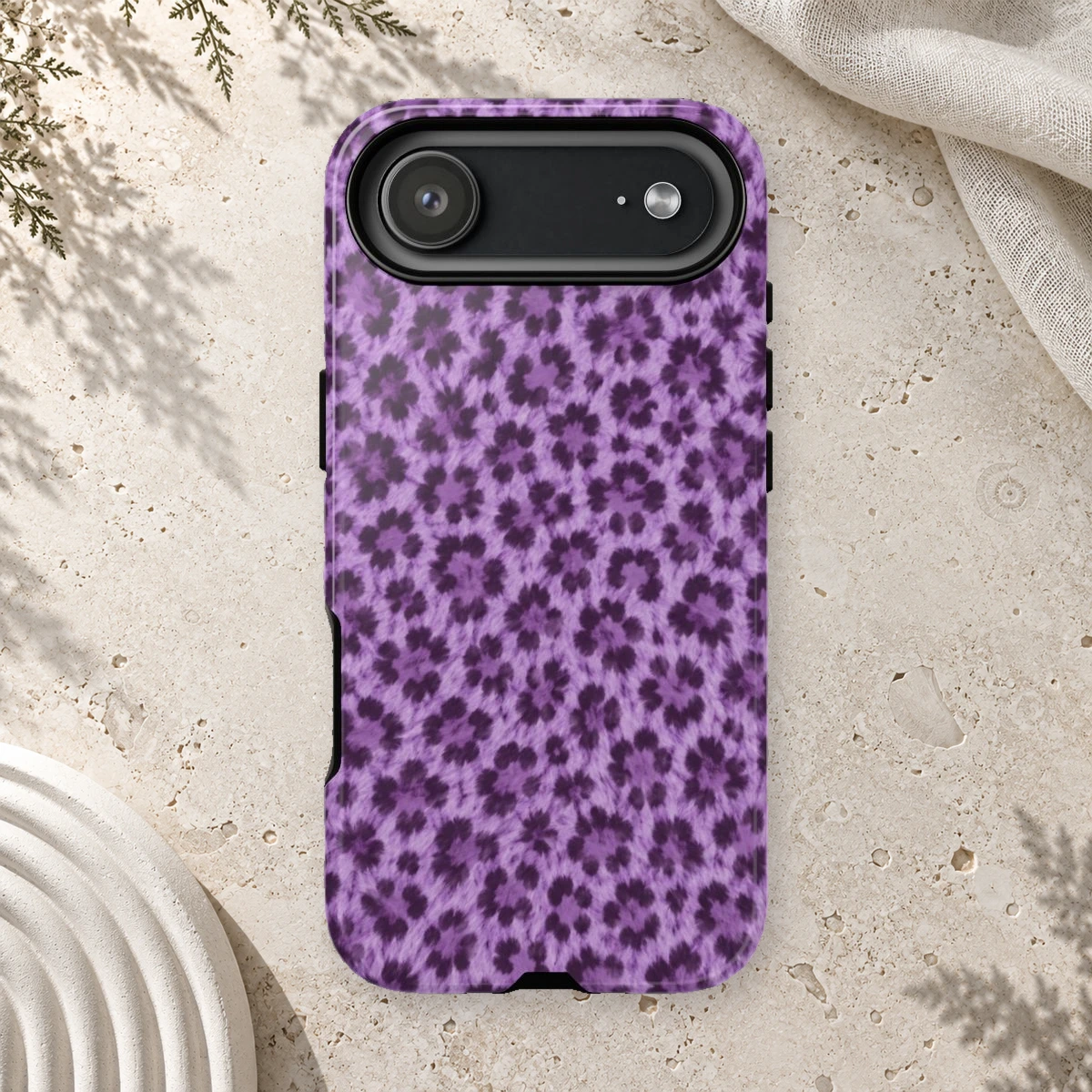 Lavender Leopard phone case print