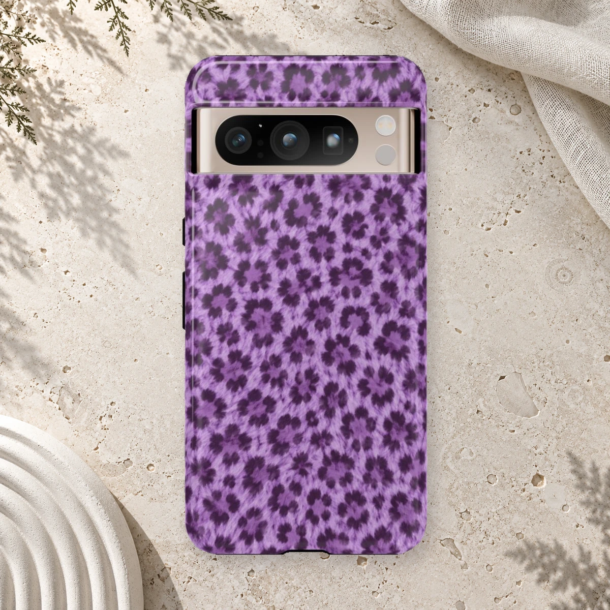 Lavender Leopard phone case print