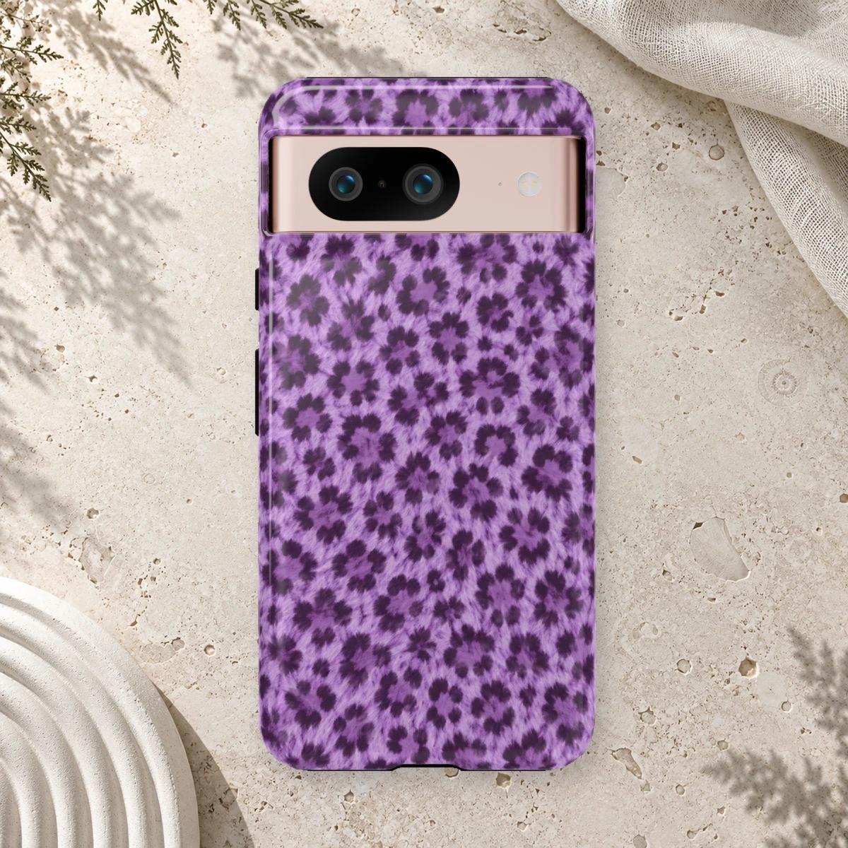 Lavender Leopard phone case print