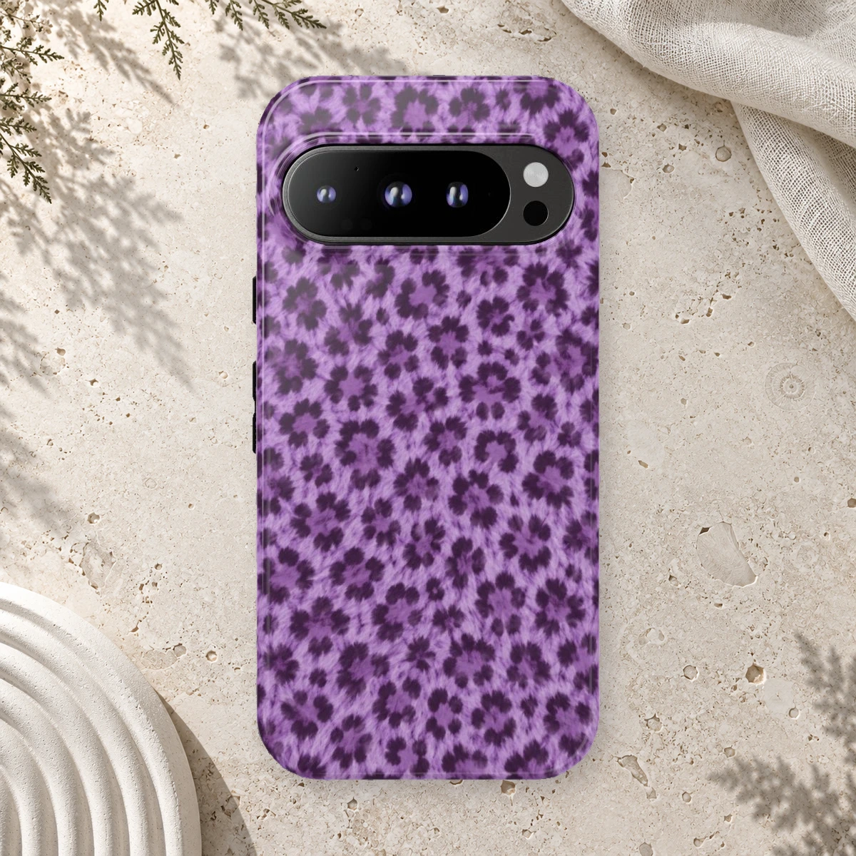 Lavender Leopard phone case print