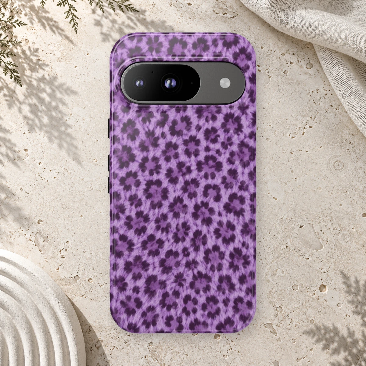Lavender Leopard phone case print