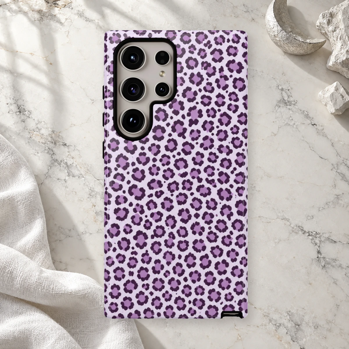 Lavender Leopard phone case print