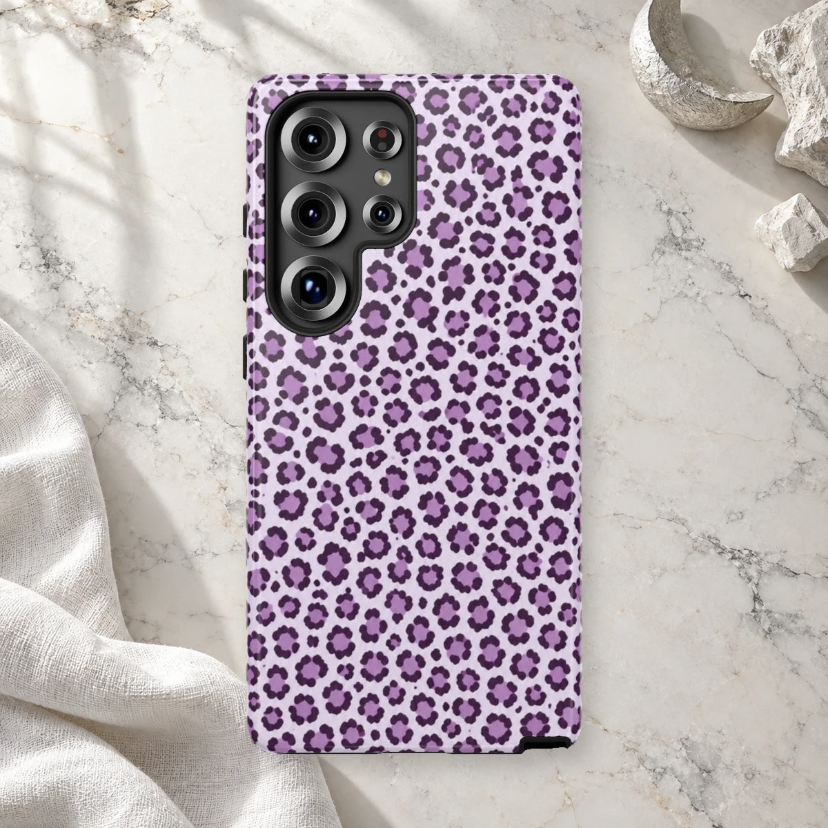 Lavender Leopard phone case print