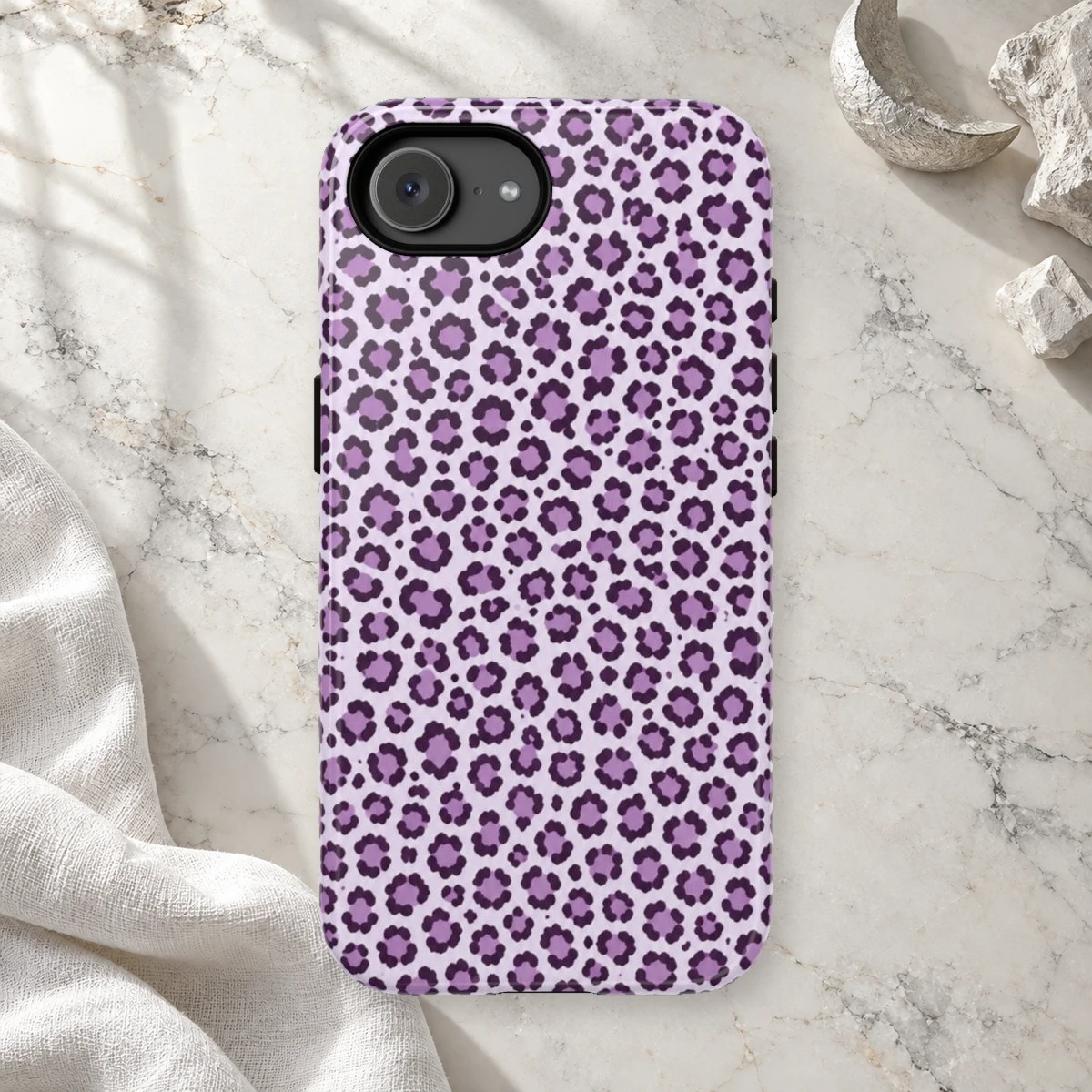 Lavender Leopard phone case print