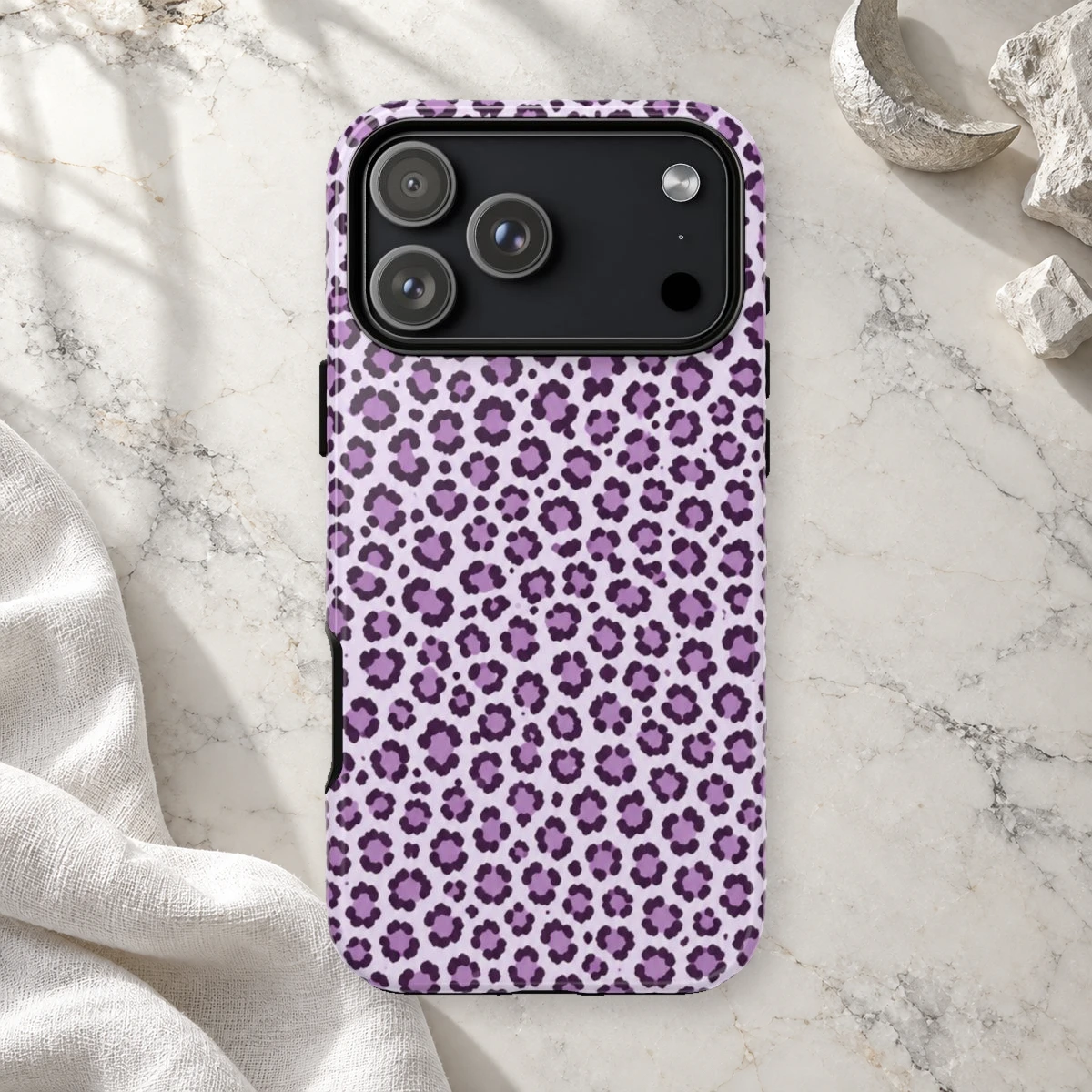 Lavender Leopard phone case print