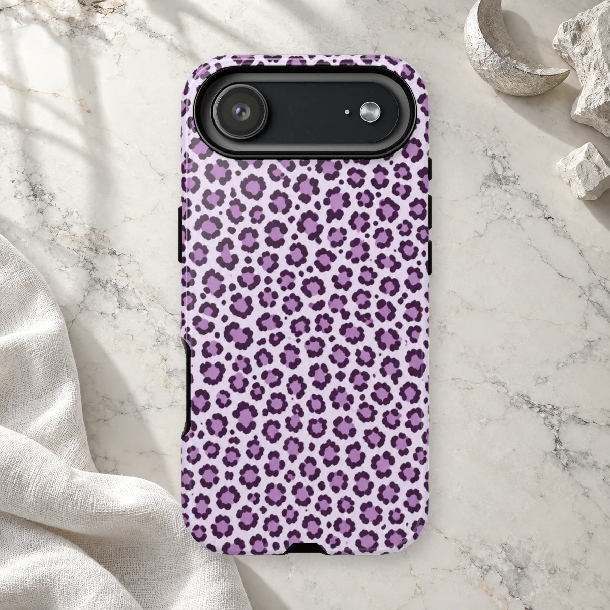 Lavender Leopard phone case print