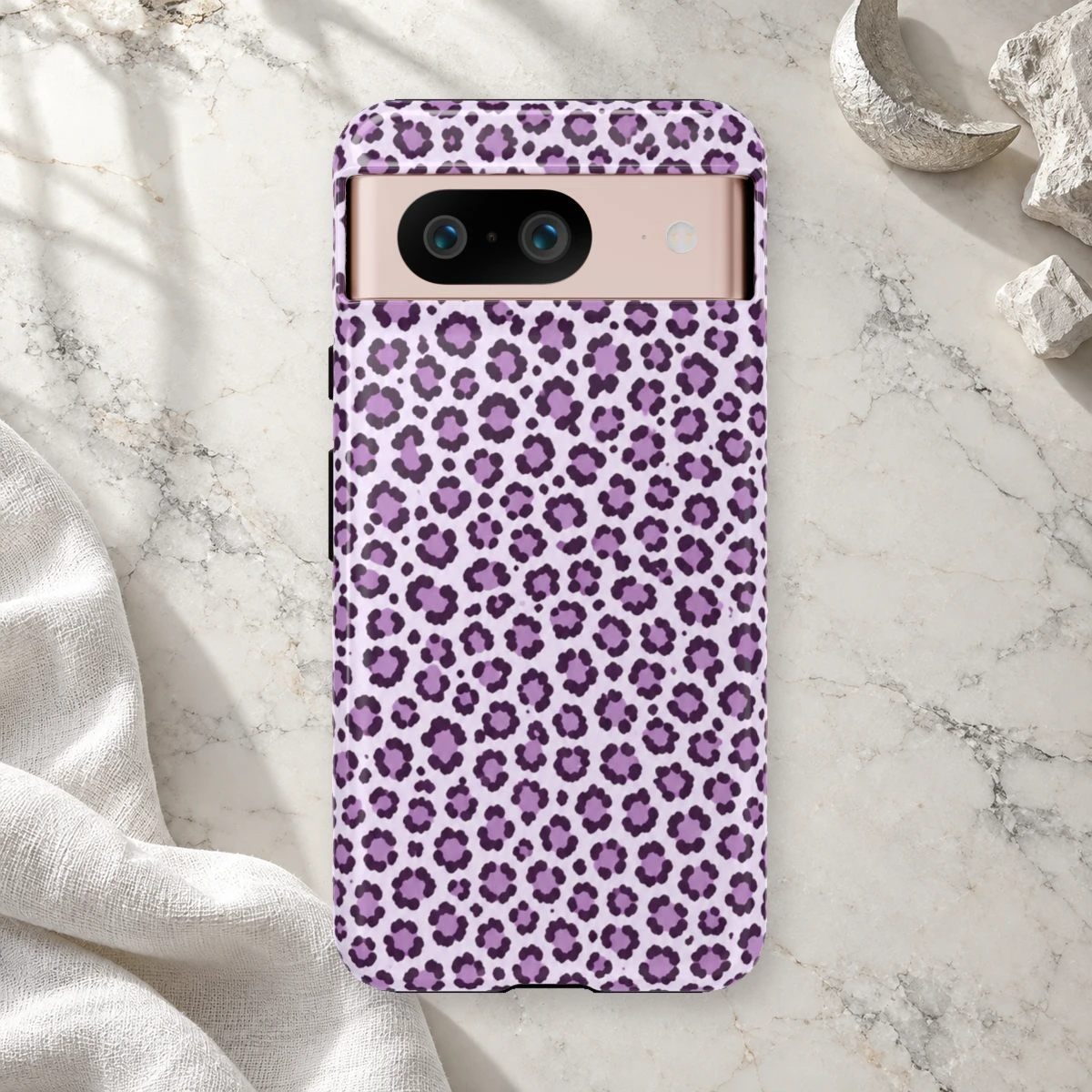 Lavender Leopard phone case print