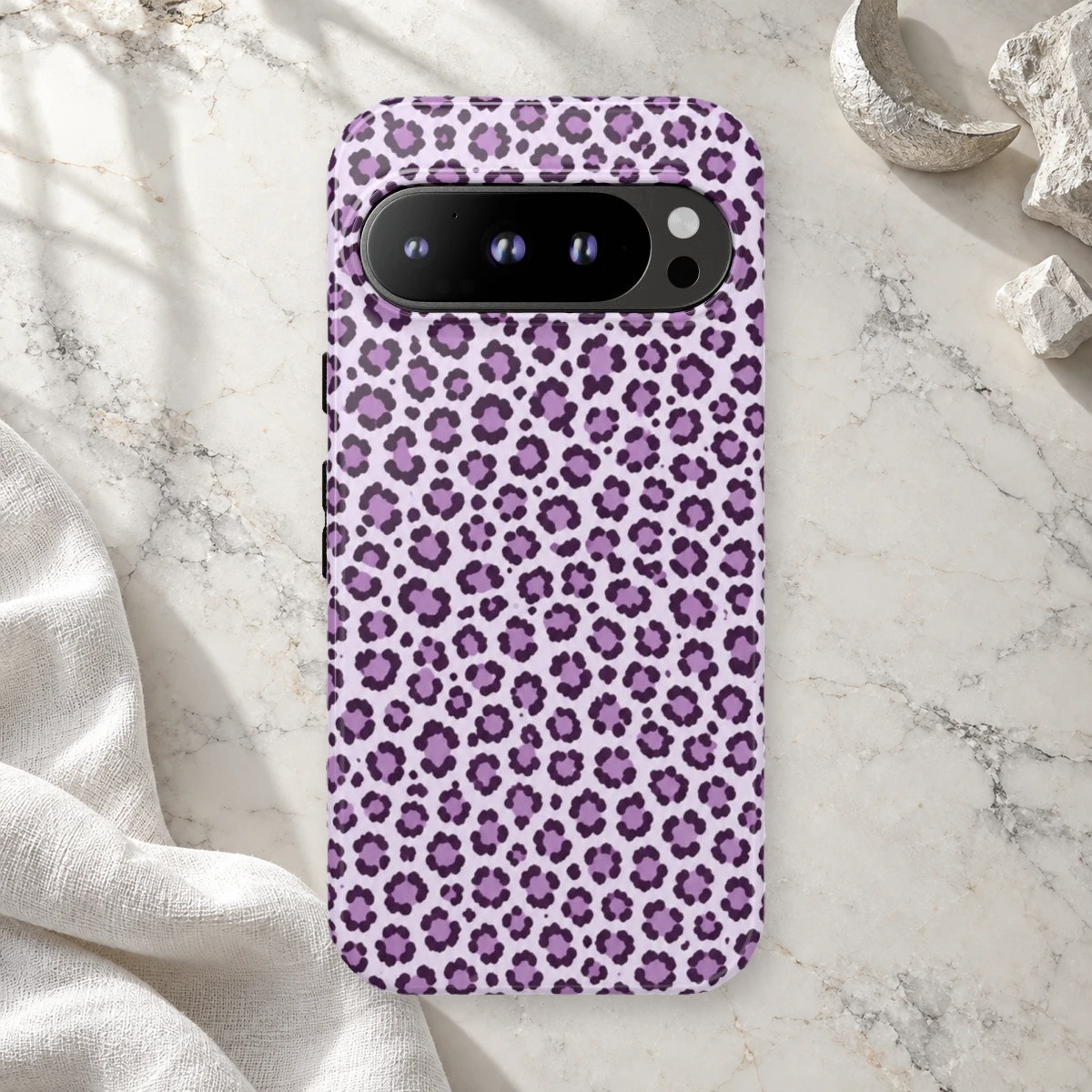 Lavender Leopard phone case print