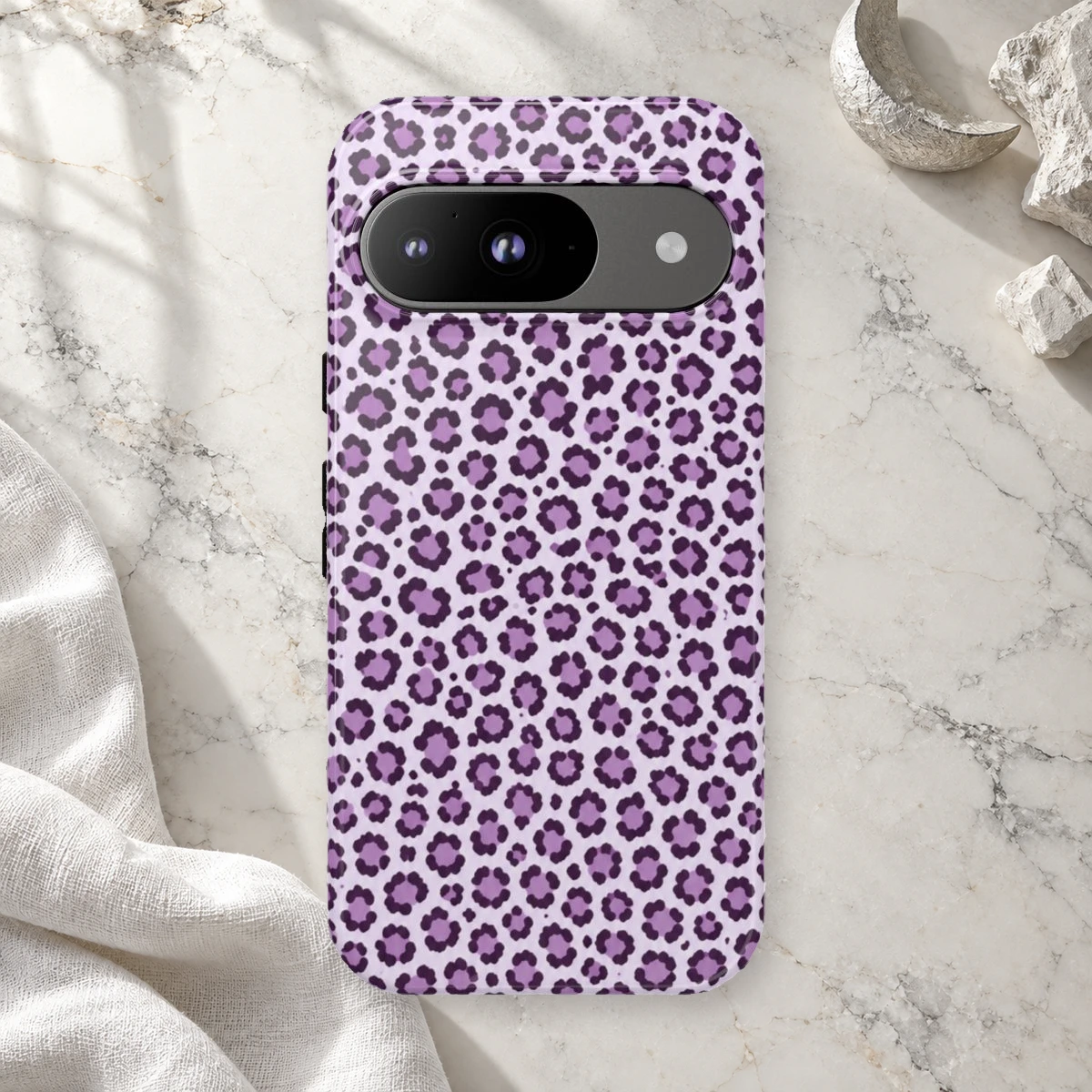 Lavender Leopard phone case print