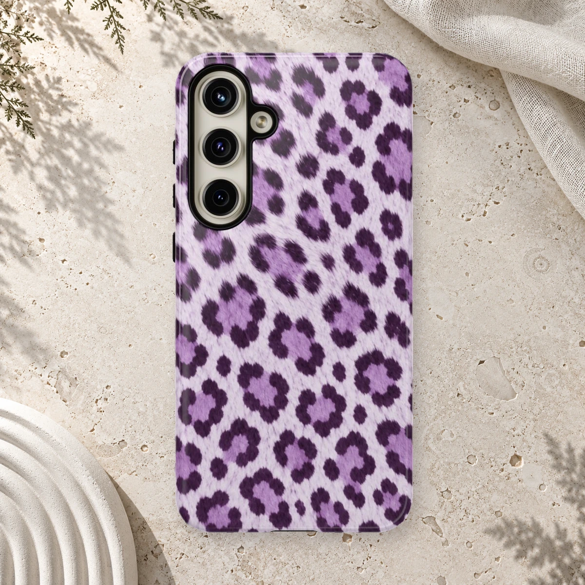 Lavender Leopard phone case print