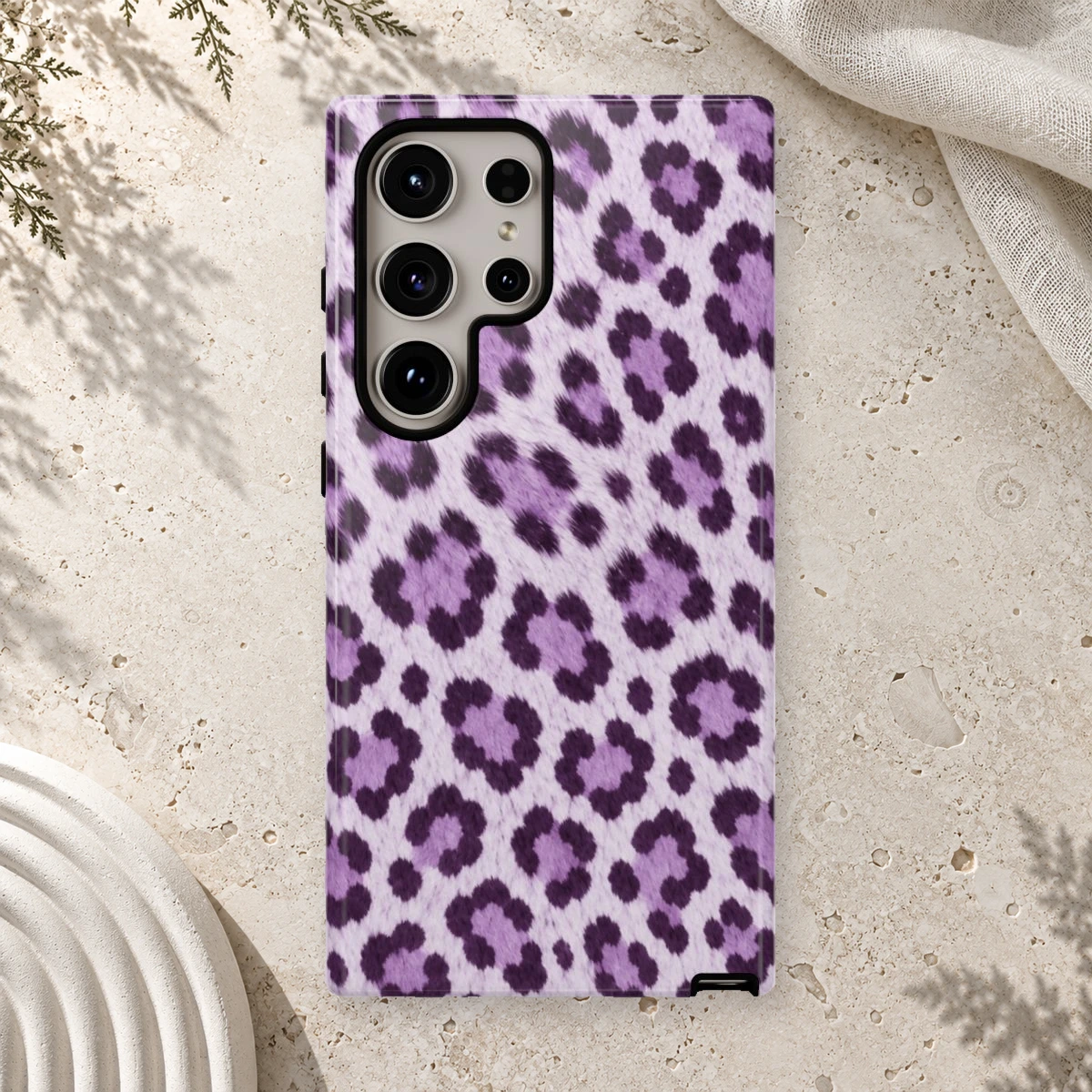 Lavender Leopard phone case print