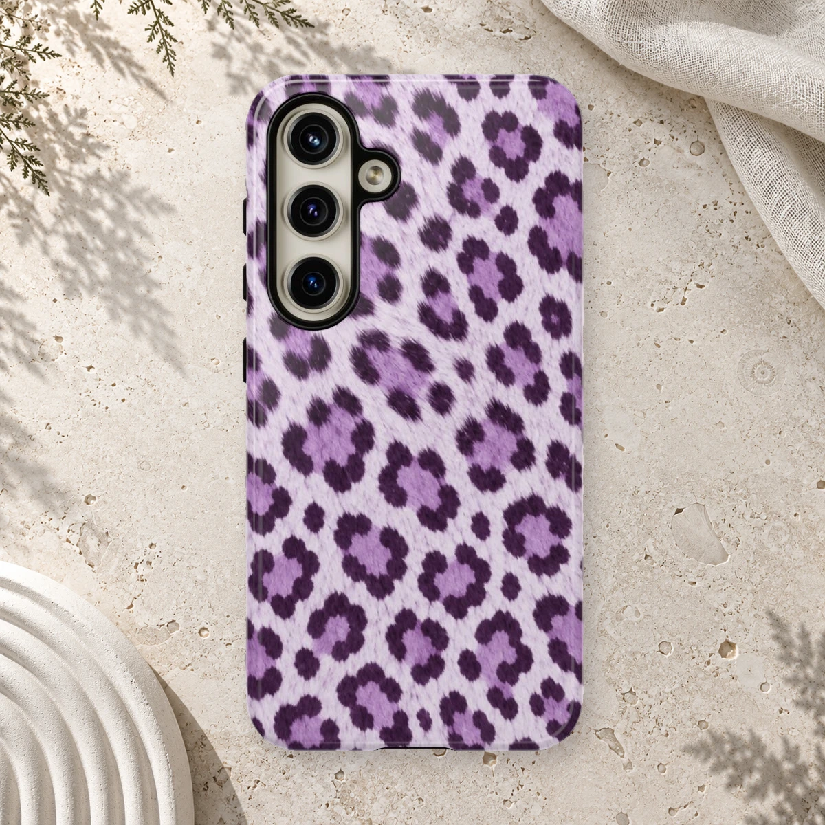 Lavender Leopard phone case print