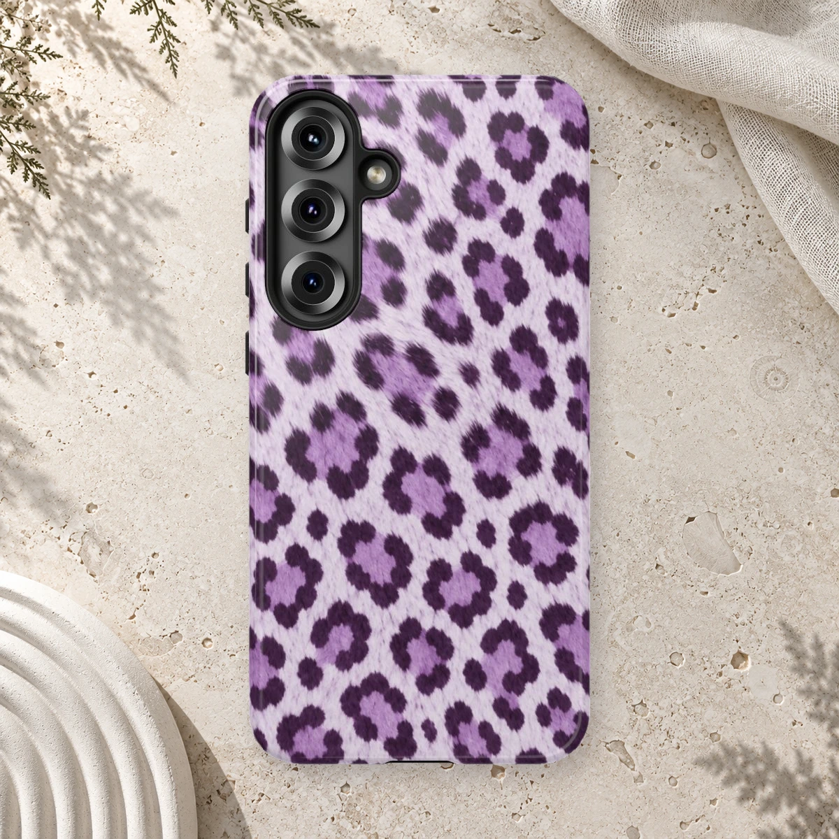 Lavender Leopard phone case print