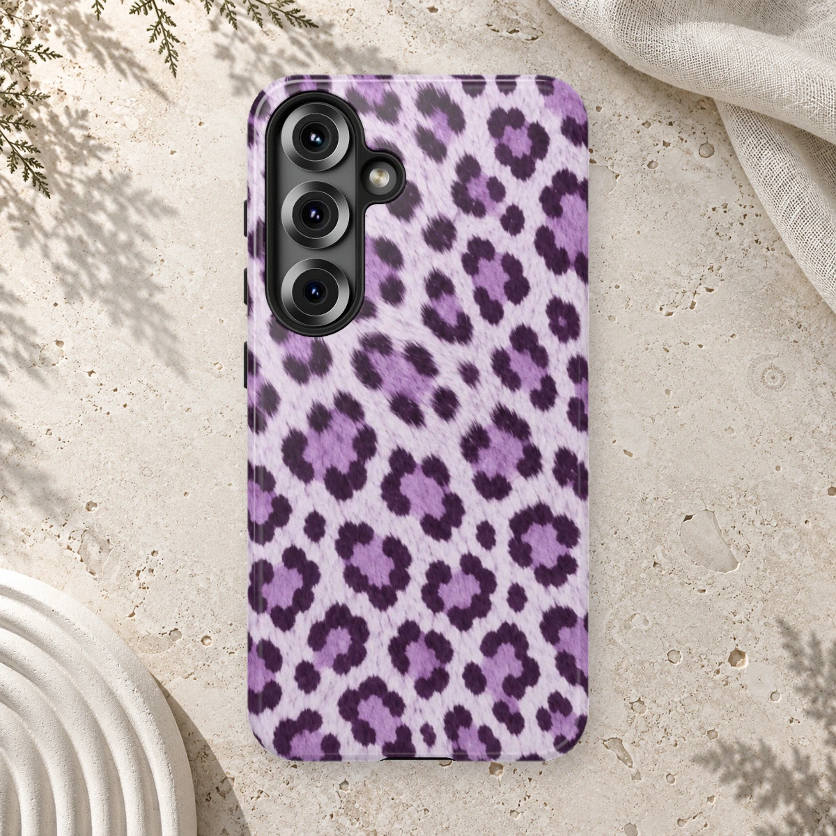 Lavender Leopard phone case print