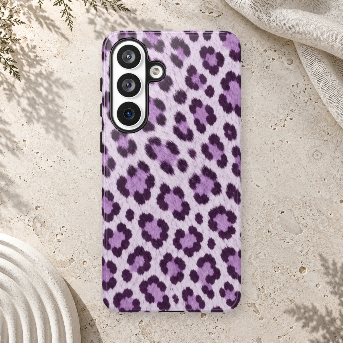 Lavender Leopard phone case print