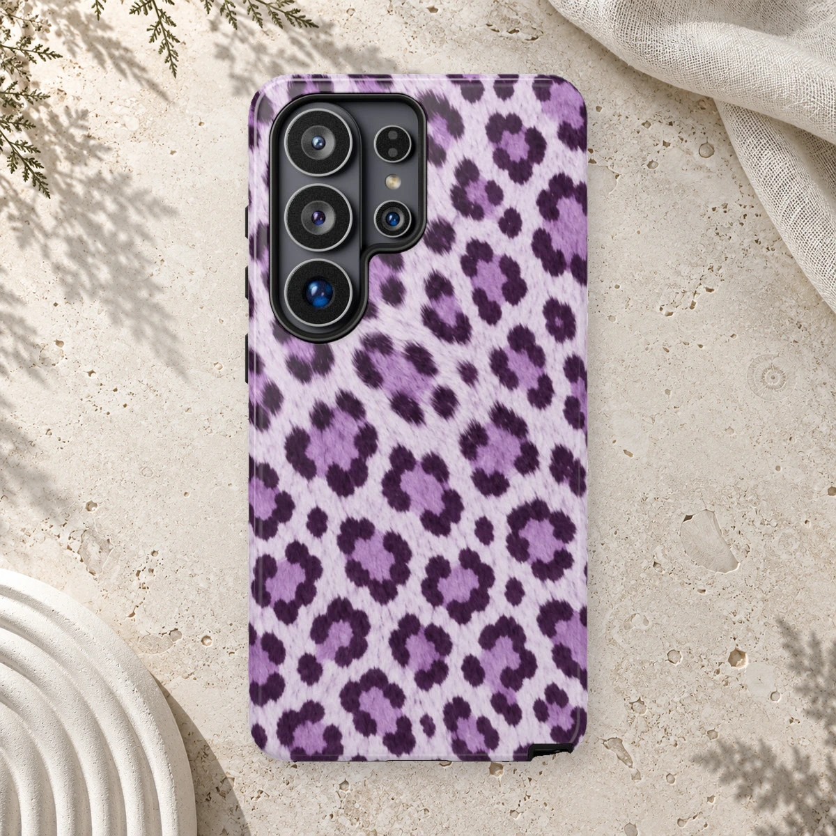Lavender Leopard phone case print