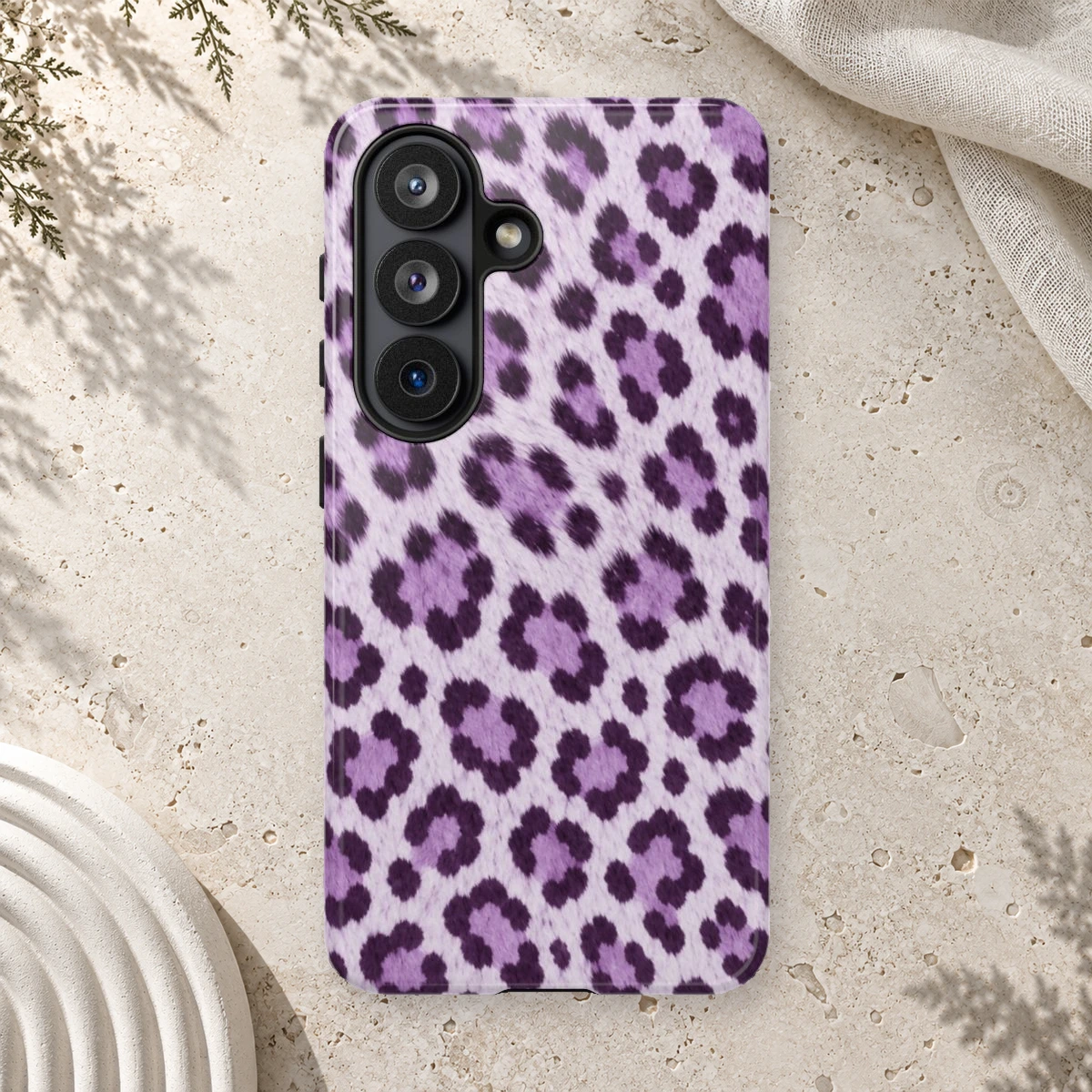 Lavender Leopard phone case print