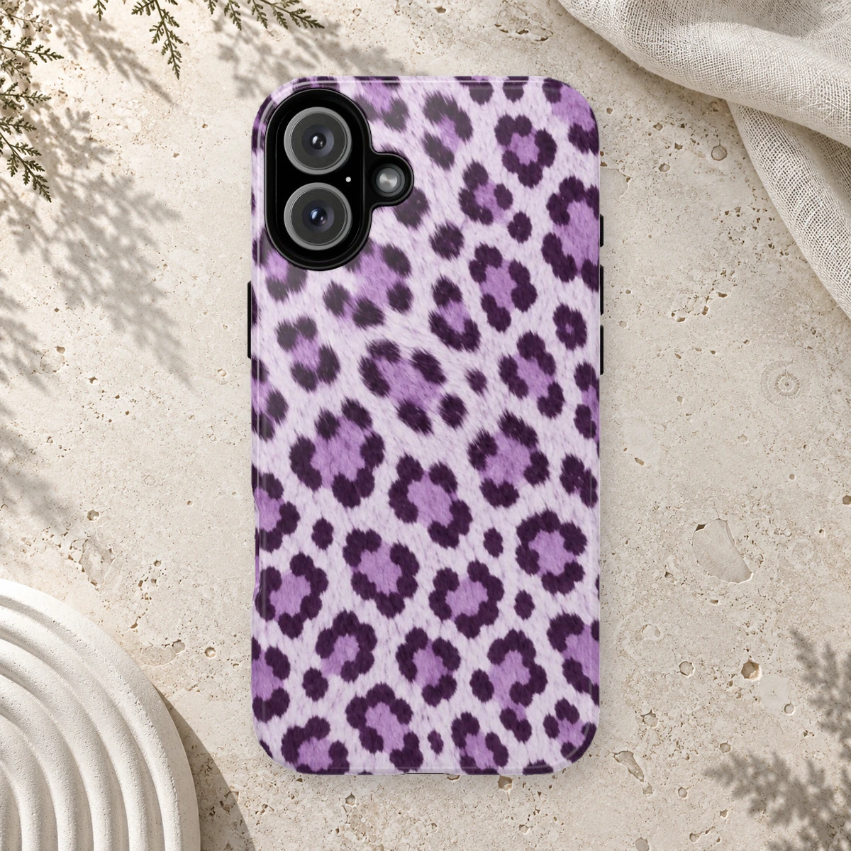 Lavender Leopard phone case print