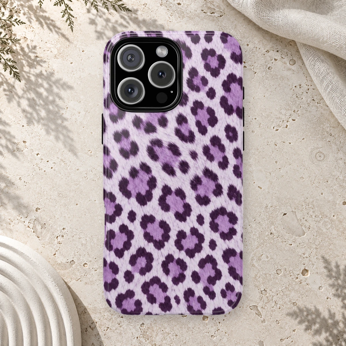 Lavender Leopard phone case print
