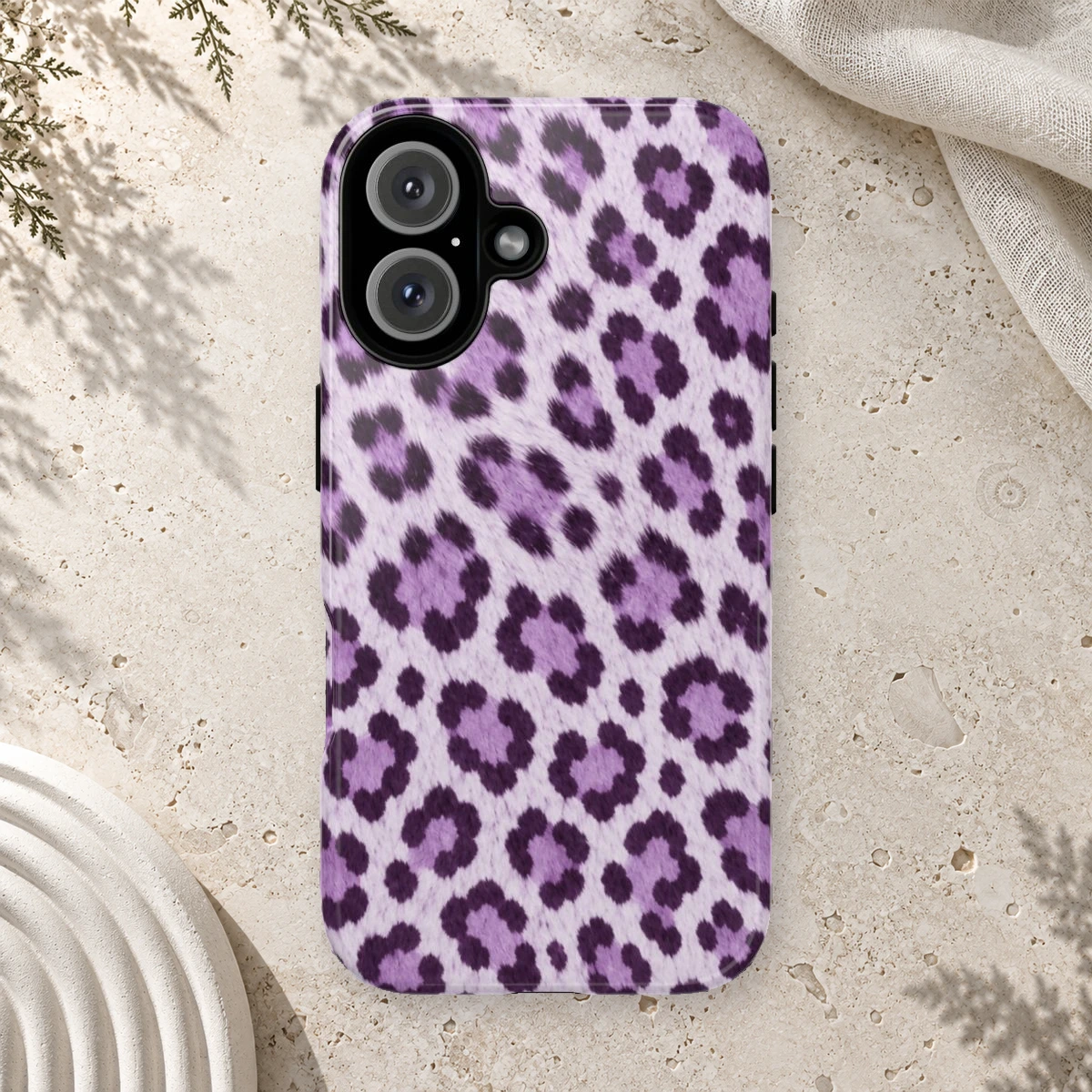 Lavender Leopard phone case print