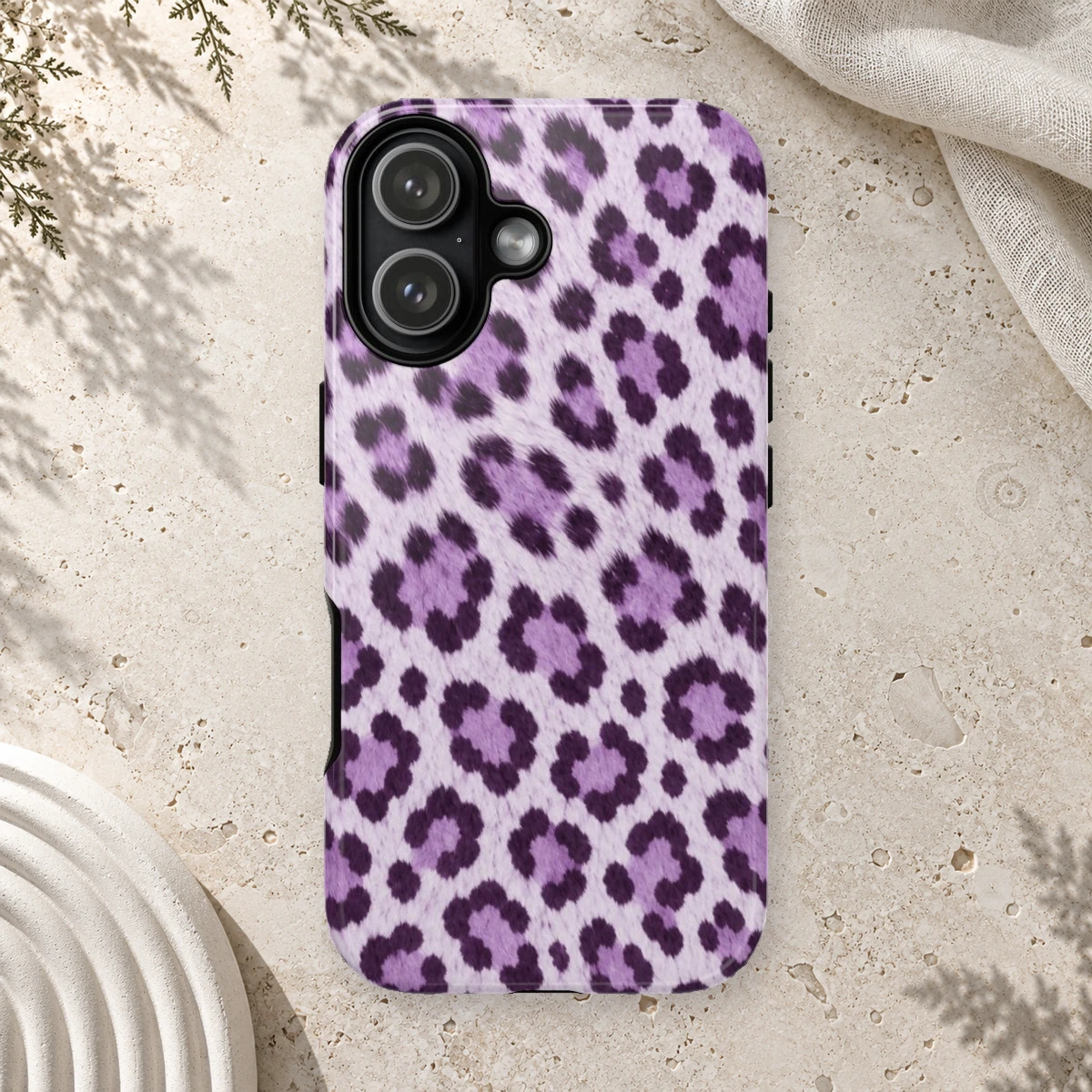 Lavender Leopard phone case print