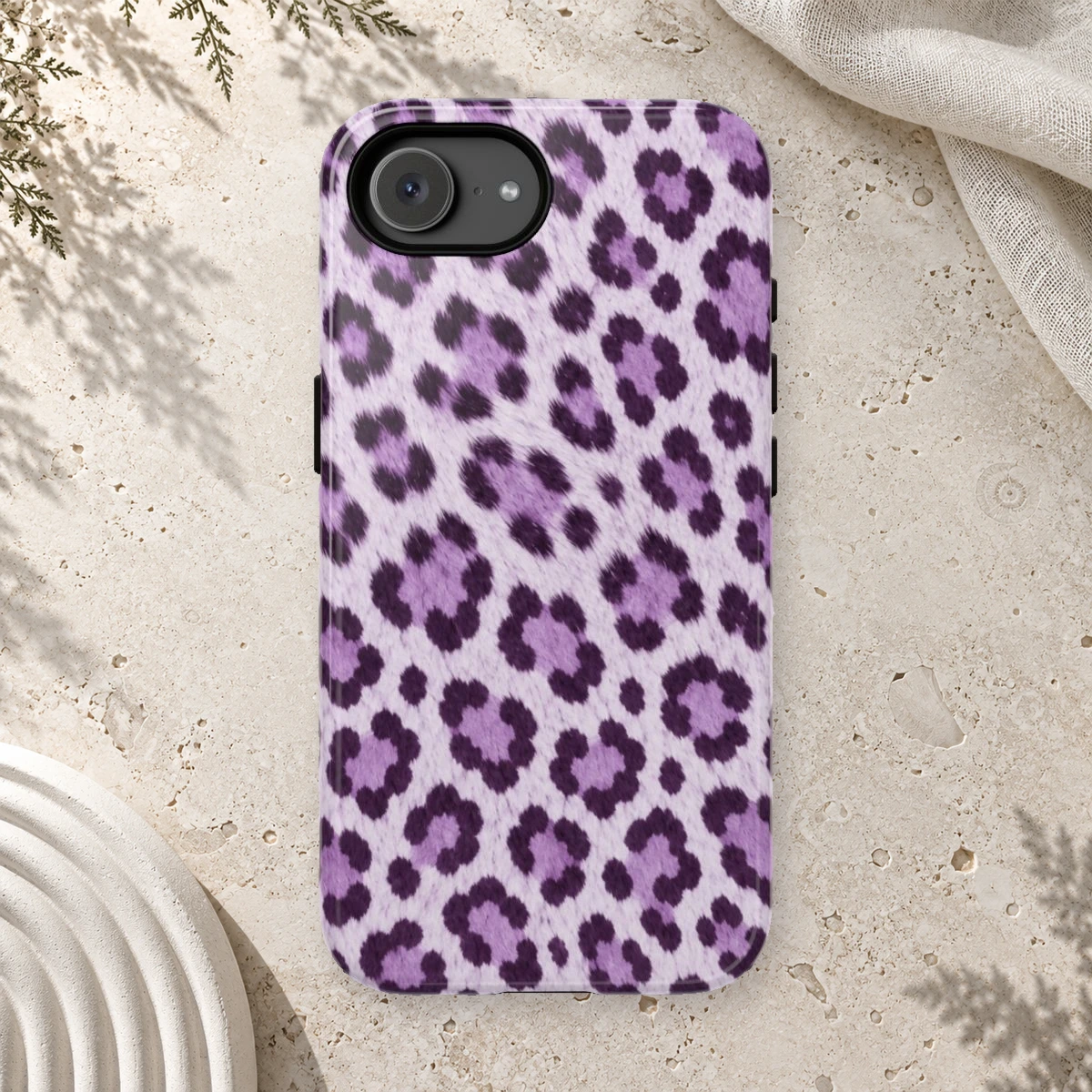 Lavender Leopard phone case print
