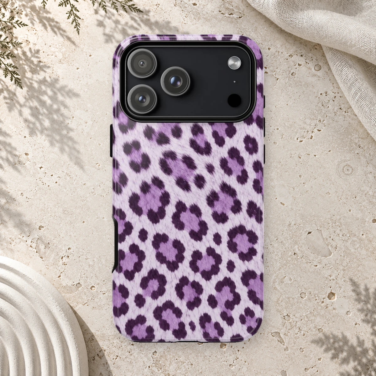 Lavender Leopard phone case print